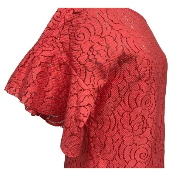 Banana Republic Womens Orange Floral Lace Flutter Sleeve Top w Cami  Sz XS NEW - Picture 6 of 7